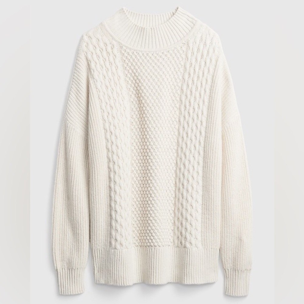 GAP Cable Knit Mock Neck Sweater